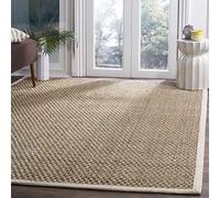 Safavieh Tapis en Fibres Naturelles Salon, Salle à Manger, Chambre à Coucher - Natural Fiber Collection, Tapis à Poil Court, Naturel et Brun, 120 x 120 cm