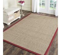 Safavieh Tapis en Fibres Naturelles Salon, Salle à Manger, Chambre à Coucher - Natural Fiber Collection, Tapis à Poil Court, Rouge Bourgogne, 122 x 183 cm