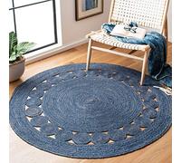 Safavieh Tapis en Fibres Naturelles Salon, Salle à Manger, Chambre à Coucher - Natural Fiber Collection, Tapis à Poil Court, Bleu Marine, 152 x 152 cm