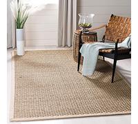 Safavieh Tapis en Fibres Naturelles Salon, Salle à Manger, Chambre à Coucher - Natural Fiber Collection, Tapis à Poil Court, Naturel et Beige, 122 x 122 cm
