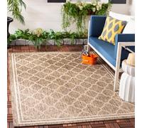 SAFAVIEH Tapis Géométrique - Lavable en machine et antidérapant - Salon, Salle à manger, Chambre à coucher - Courtyard Collection, Tapis à poil court, Marron et os, 122 X 170 cm