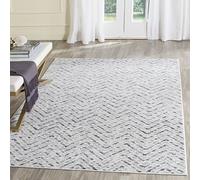 Safavieh Tapis géométrique pour Salon, Salle à Manger, Chambre à Coucher - Adirondack Collection, Tapis à Poil Court, Ivoire et Anthracite, 122 X 183 cm