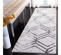 Safavieh Tapis Géométrique pour Salon, Salle à Manger, Chambre à Coucher - Adirondack Collection, Tapis à Poil Court, Ivoire et Gris, 80 x 180 cm