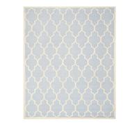 SAFAVIEH Tapis géométrique pour Salon, Salle à manger, Chambre à coucher - Cambridge Collection, Tapis à poil court, Bleu clair et ivoire, 91 X 152 cm