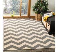 SAFAVIEH Tapis géométrique pour Salon, Salle à manger, Chambre à coucher - Courtyard Collection, Tapis à poil court, Gris et beige, 122 X 170 cm