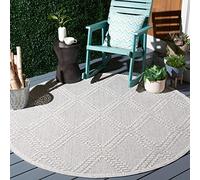 SAFAVIEH Tapis géométrique pour Salon, Salle à Manger, Chambre à Coucher - Global, Poils Courts, Gris et Gris Clair, 160 x 160 cm