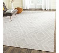 SAFAVIEH Tapis géométrique pour Salon, Salle à manger, Chambre à coucher - Kilim Collection, Tapis à poil court, Ivoire et ivoire, 244 X 305 cm