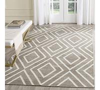 SAFAVIEH Tapis géométrique pour Salon, Salle à manger, Chambre à coucher - Kilim Collection, Tapis à poil court, Taupe et Ivoire, 122 X 183 cm