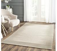SAFAVIEH Tapis géométrique pour Salon, Salle à manger, Chambre à coucher - Kilim Collection, Tapis à poil court, Beige et vert clair, 152 X 244 cm