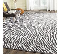 SAFAVIEH Tapis géométrique pour Salon, Salle à manger, Chambre à coucher - Kilim Collection, Tapis à poil court, Fusain, 244 X 305 cm