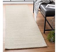 Safavieh Tapis Géométrique pour Salon, Salle à Manger, Chambre à Coucher - Natura Collection, Tapis à Poil Court, Ivoire, 76 x 183 cm