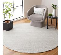 SAFAVIEH Tapis géométrique pour Salon, Salle à Manger, Chambre à Coucher - Natura Collection, Tapis à Poil Court, Argent et Ivoire, 183 X 183 cm