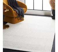 Safavieh Tapis Géométrique pour Salon, Salle à Manger, Chambre à Coucher - Natura Collection, Tapis à Poil Court, Ivoire, 122 x 122 cm