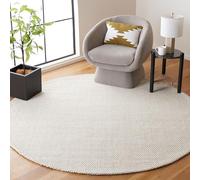 Safavieh Tapis Géométrique pour Salon, Salle à Manger, Chambre à Coucher - Natura Collection, Tapis à Poil Court, Ivoire, 122 x 122 cm