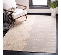 Safavieh Tapis géométrique pour Salon, Salle à Manger, Chambre à Coucher - Orwell Collection, Tapis à Poil Court, Gris et Ivoire, 122 X 183 cm