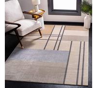 Safavieh Tapis géométrique pour Salon, Salle à Manger, Chambre à Coucher - Orwell Collection, Tapis à Poil Court, Ivoire et Taupe, 122 X 183 cm