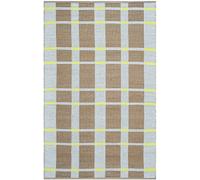 SAFAVIEH Tapis géométrique pour Salon, Salle à manger, Chambre à coucher - Recycled Plastic Collection, Tapis à poil court, Vert pelouse, 122 X 183 cm