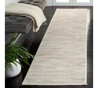 SAFAVIEH Tapis géométrique pour Salon, Salle à Manger, Chambre à Coucher - Whisper Collection, Tapis à Poil Court, Ivoire et Beige, 66 X 183 cm