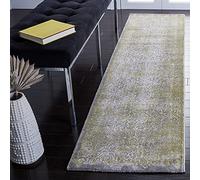 Safavieh Tapis Glam pour Salon, Salle à Manger, Chambre à Coucher - Collection Passion - Poils Courts - Gris et Vert - 66 x 244 cm