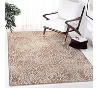 Safavieh Tapis Imprimé Animalier Salon, Salle à Manger, Chambre à Coucher - Atlas Collection, Tapis à Poil Court, Camel et Pierre, 183 x 274 cm