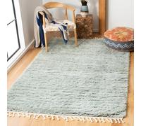 Safavieh Tapis marocain pour Salon, Salle à Manger, Chambre à Coucher - Collection Casablanca - Poils Courts - Bleu Gris - 152 x 244 cm