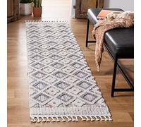 SAFAVIEH Tapis marocain pour Salon, Salle à Manger, Chambre à Coucher, Collection Marrakech, à Poils Courts, Gris et Multicolore, 66 x 244 cm