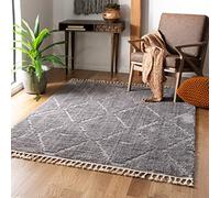 SAFAVIEH Tapis marocain rectangulaire tissé - Collection Marrakech - MRK517 - Gris - 122 x 183 cm - pour Salon, Chambre à Coucher ou Tout Espace intérieur