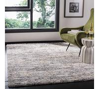 Safavieh Tapis marocain Shaggy pour Salon, Salle à Manger, Chambre à Coucher - Collection Berbère Shag à Poils Courts - Gris et crème - 183 x 274 cm