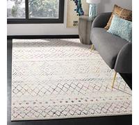 Safavieh Tapis Moderne et Chic pour Salon, Salle à Manger, Chambre à Coucher - Collection Madison - Poils Courts - Ivoire et Fuchsia - 122 x 183 cm