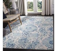 Safavieh Tapis Moderne et Chic pour Salon, Salle à Manger, Chambre à Coucher - Collection Madison - Poils Courts - Crème et Turquoise - 201 x 279 cm