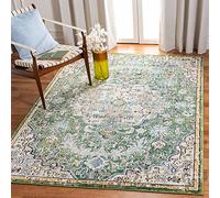Safavieh Tapis Moderne et Chic pour Salon, Salle à Manger, Chambre à Coucher - Collection Madison - Poils Courts - Vert et Turquoise - 91 x 152 cm
