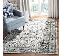 Safavieh Tapis Moderne et Chic pour Salon, Salle à Manger, Chambre à Coucher - Collection Madison - Poils Courts - Gris Clair et Bleu - 201 x 201 cm