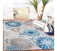 Safavieh Tapis Moderne Intérieur et extérieur - Cabana Collection, Tapis à Poil Court, Gris et Bleu, 90 x 150 cm