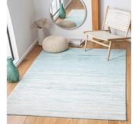 Safavieh Tapis Moderne ombré, pour Salon, Salle à Manger, Chambre à Coucher - Collection Adirondack, à Poils Courts, Turquoise et Ivoire, 91 x 152 cm