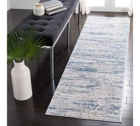 Safavieh Tapis Moderne pour Salon, Salle à Manger, Chambre à Coucher - Amelia Collection, Tapis à Poil Court, Ivoire et Bleu, 76 X 122 cm