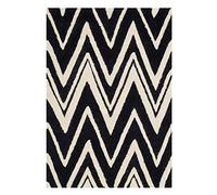 SAFAVIEH Tapis Moderne Pour Salon, Salle à manger, Chambre à coucher - Cambridge Collection, Tapis à poil court, Noir et Ivoire, 91 X 152 cm