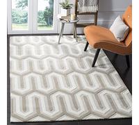 SAFAVIEH Tapis Moderne Pour Salon, Salle à manger, Chambre à coucher - Cambridge Collection, Tapis à poil court, Bleu clair et gris, 91 X 152 cm