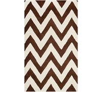 SAFAVIEH Tapis Moderne Pour Salon, Salle à manger, Chambre à coucher - Cambridge Collection, Tapis à poil court, Marron foncé et Ivoire, 91 X 152 cm