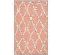 SAFAVIEH Tapis Moderne Pour Salon, Salle à manger, Chambre à coucher - Cambridge Collection, Tapis à poil court, Corail et Ivoire, 91 X 152 cm