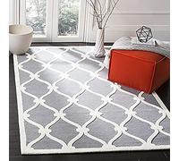 SAFAVIEH Tapis Moderne Pour Salon, Salle à manger, Chambre à coucher - Cambridge Collection, Tapis à poil court, Gris foncé et Ivoire, 152 X 244 cm
