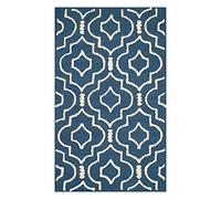 SAFAVIEH Tapis Moderne Pour Salon, Salle à manger, Chambre à coucher - Cambridge Collection, Tapis à poil court, Bleu marine et ivoire, 91 X 152 cm