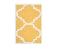 SAFAVIEH Tapis Moderne Pour Salon, Salle à manger, Chambre à coucher - Cambridge Collection, Tapis à poil court, Or et Ivoire, 61 X 91 cm