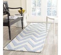 SAFAVIEH Tapis Moderne Pour Salon, Salle à manger, Chambre à coucher - Cambridge Collection, Tapis à poil court, Bleu clair et ivoire, 76 X 244 cm