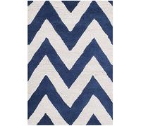 SAFAVIEH Tapis Moderne Pour Salon, Salle à manger, Chambre à coucher - Cambridge Collection, Tapis à poil court, Marine et Ivoire, 91 X 152 cm