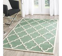 SAFAVIEH Tapis Moderne Pour Salon, Salle à manger, Chambre à coucher - Cambridge Collection, Tapis à poil court, Sarcelle et Ivoire, 122 X 183 cm