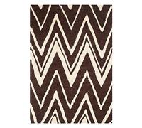 SAFAVIEH Tapis Moderne Pour Salon, Salle à manger, Chambre à coucher - Cambridge Collection, Tapis à poil court, Marron et Ivoire, 91 X 152 cm