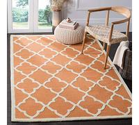 SAFAVIEH Tapis Moderne Pour Salon, Salle à manger, Chambre à coucher - Cambridge Collection, Tapis à poil court, Corail et Ivoire, 152 X 244 cm