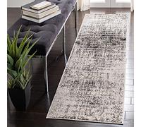 Safavieh Tapis Moderne pour Salon, Salle à Manger, Chambre à Coucher, Collection Adirondack, à Poils Courts, argenté et Noir, 76 x 183 cm