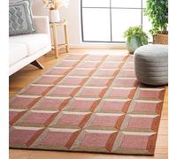 Safavieh Tapis Moderne pour Salon, Salle à Manger, Chambre à Coucher - Genre Collection, Tapis à Poil Court, Rouge et Beige, 120 x 180 cm