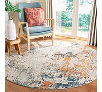 SAFAVIEH Tapis Moderne pour Salon, Salle à Manger, Chambre à Coucher - Madison Collection, Tapis à Poil Court, Gris et Beige, 122 X 122 cm